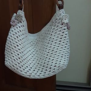 White Crochet Purse